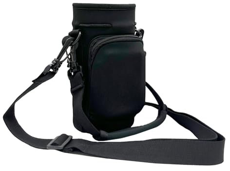 Wanty Neoprene 32 Oz Insulated Water Drink Bottle Cooler Pocket Carrier Sleeves Tote Bag with Adjustable Straps for Climbing Cycling and Running Outdoor Activities (32 Oz)