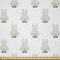 ABAKUHAUS Hase Stoff als Meterware, Graues Kaninchen Heads Bowties, Microfaser Stoff für Dekoratives Basteln, 1M (230x100cm), Pale Grau Schwarz-Weiß
