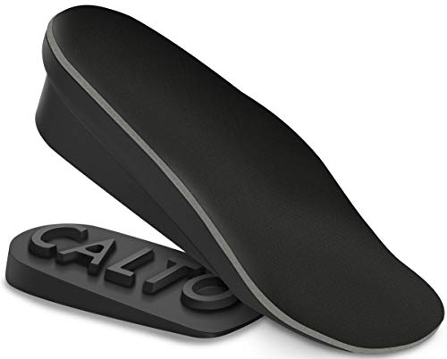 CALTO Premium Height Increase Insole - Ergonomic Heel Lifts for Elevator Shoe Increasing Effect - 3/4 Length Insole - Adjustable 1.8 Inch Taller - IK308 Black, Black, One Size