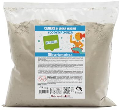 Ceniza de leña virgen integral, 1 kg, sobre