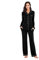 OCCIENTEC - Set Pigiama da Donna di Cotone Classico Morbidissimo Pigiama Lungo in Due Pezzi con Bottoni Loungewear Donna (Nero, XL)