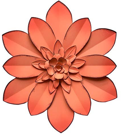Picfarce Wanddekoration aus Metall, 27.9 cm, rustikale moderne Blumenskulptur, Used-Look zum Aufhängen, Heimdekoration, Akzent-Kunstwerke für Innenbereich, Schlafzimmer, Wohnzimmer, Garten, Terrasse