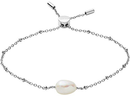 Skagen Damen Gliederarmband Agnethe Süßwasserperle silberfarben, SKJ1399040