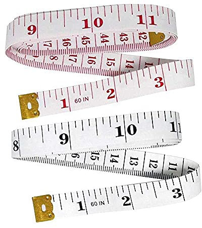 Tape Measure body-Measuring tape Body measurement-Soft Ruler measurement Tape for sewing tailoring crafting building clothing 2-Sided-60 Inches150 cm-measure tool - Multi Colour & Pack (Red & White)