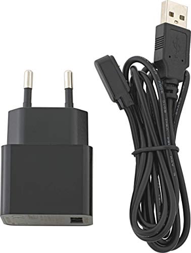Sigor Easy Connect Ladekabel inkl. Netzteil - Magnetisches Ladekabel für alle Akkuleuchten mit Easy Connect-Anschluss, Länge 1,2m, schwarz