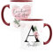 SpecialMe® Kaffee-Tasse mit Name und Spruch mit Herz Initiale Monogramm Dankeschön personalisierte Geschenke Erzieherin bordeauxrot Keramik-Tasse