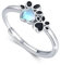 Pfote Ringe 925 Sterling Silber Mondstein Hündchen Pfotenabdruck Ring Verstellbar Ring Tier Ringe Geschenk Schmuck für Damen