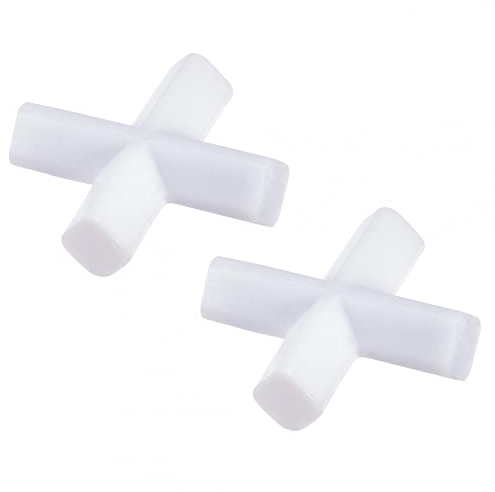 sourcing map Magnétique Agitateur Mélangeur Agitateur Barre Tige 35mm (1,38) Croix Forme Revêtement Aimant Blanc pour Laboratoire 2Pcs