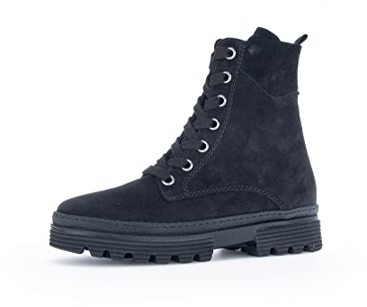 Gabor Damen Combat Boots, Frauen Stiefeletten,Wechselfußbett,Moderate Mehrweite (G),Booties,halbstiefel,schwarz (Frottee),40 EU / 6.5 UK