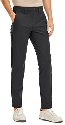 CRZ YOGA Herren Golfhose Schnelltrocknend Anzughose Stretch Hose Sporthose Jogginghose Atmungsaktive Golf Trousers -81cm Tinte grau 33W