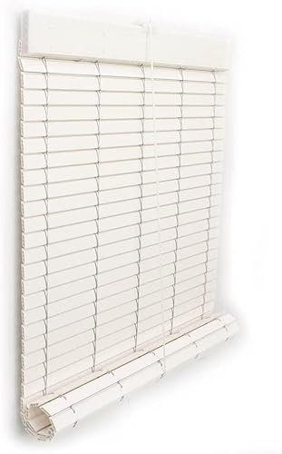 Tenda a rullo per finestre e porte, in PVC, colore bianco, varie dimensioni (80 x 190 cm) (pab1)