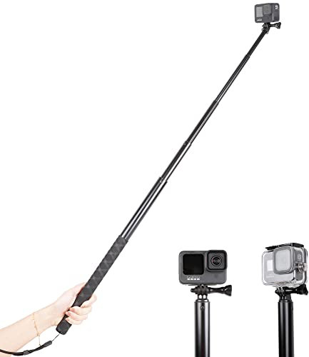 Perche à selfie de 200,7 cm pour GoPro 10 9 8 7 6 5 Blcak 4 Silver Go Pro Max Session, DJI Osmo Action 2, AKASO, Insta360 One R, monopode extensible de 45 à 200 cm de long