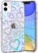 Efitoo Compatible with iPhone 11 Case Glitter Clear with Design Laser Holographic Rainbow 3D Heart Love Sparkle Cute Bling Hard PC & TPU Shockproof Protective Phone Cover for Women Girls
