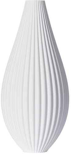 3D Vase Dekovase Sina L 30cm Bodenvase Weiß Vase Pampasgras Trockenblumen