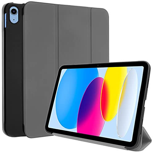TECHGEAR hülle für iPad 11. / 10. Generation, schlankes Smart Case, dreifach Faltbare Standabdeckung mit Eckenschutz [Auto Wake/Sleep] für Apple iPad 11 Zoll (A16) 2025 / iPad 10,9 2022 – Grau