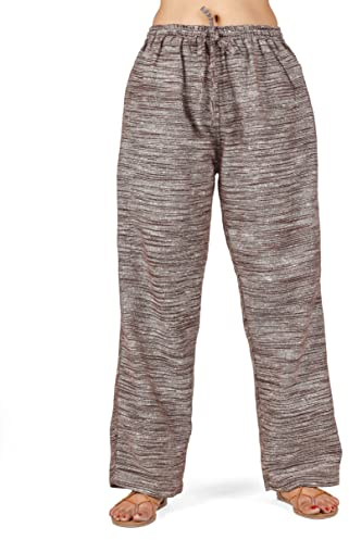 GURU SHOP Unisex Kadhi Yogahose, Boho Hose - Braun, Damen, Size:XL