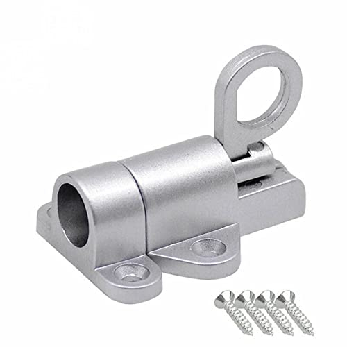 RANRAO Aluminium Alloy Door Latch Sprung Attic Loft Ceiling Hatch Lock Catch Tool, Door Spring Bolt Aluminum Alloy Security Automatic Window Gate Latch Bounce Lock for Shed Doors Gates Grey