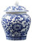 JISADER Chinesische Blaue Und Weiße Keramik Glasierte Tempelvase mit Deckel Zart