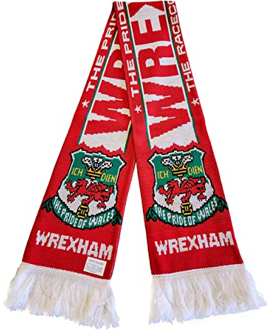 Wrexham Fanschal | AFC Wrexham Fußball-Fan-Schal | Premium-Acryl-Strick, Rot/Ausflug, einfarbig (Getaway Solids), over 5 feet long x 8 inches wide
