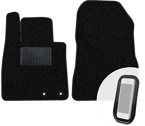 moto-MOLTICO Vorne Fußmatten Auto Velours Autoteppiche Schwarz Automatten Set 2-teilig passend für Nissan Note II 2012-2016