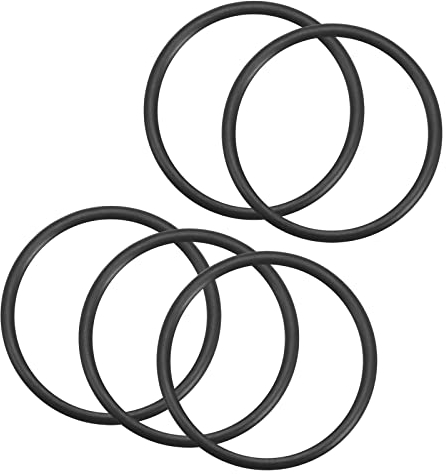 QUARKZMAN 45mm x 38mm x 3,5mm Nitrilo Goma Juntas Tóricas x 5uds Redondo Junta Arandela para Grifo Plomería Reparación Sellado Conexión [Negro]