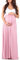 ORANDESIGNE Robe Maxi de Maternité pour Femme sans Manches Robe d'allaitement Col Rond Longue Robes de Grossesse de Photographie A Rose S