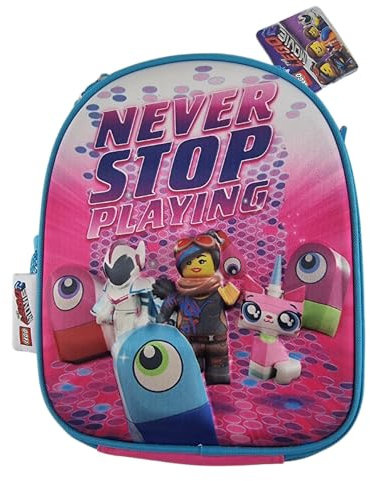 Lego Thermal Lunch Bag for Kids, 25cm Insulated Snack Bag with Bottle Holder, Adjustable Strap & Zip Closure, Soft Reusable School Picnic Office Food Storage Box