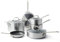 GreenPan Craft Steel 10-Piece Cookware Set with Bonus Pan Protectors, Silver