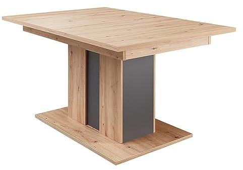 Lomadox Esstisch ausziehbar Tisch Ausziehtisch 160-210 cm in Artisan Eiche Nb. mit Graphit, B/H/T: ca. 160/75/90 cm
