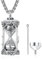 ADMETUS Sanduhr Kette Sterling Silber Sanduhr Urnenketten für Asche Sanduhr Anhänger Halskette Urnen Kette Halskette für Asche Memorial Geschenke