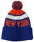 vkawesr City Beanie Strickmütze mit Bommel, Wintermütze mit Bündchen, Sport-Fans, Geschenk für Männer und Frauen, Orange/Abendrot im Zickzackmuster (Sunset Chevron), Einheitsgröße