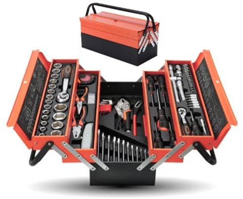 Caja de Herramientas 85 Piezas, Cromo de Vanadio. Maletín de Herramientas Completo. Kit de Bricolaje Portátil. Juego de Piezas de Reparación Manual para el Hogar. CRV Impermeable.