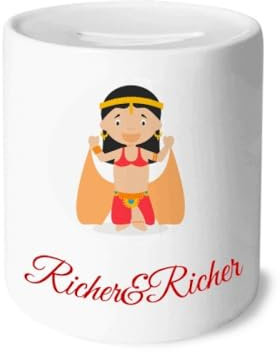 Traditionelle orientalische Tänzerin Cartoon reich und reich Bank Spardose Münze