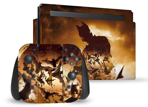 Head Case Designs Offizielle Batman Begins Plakat Grafik Vinyl Haut Gaming Aufkleber Abziehbild Abdeckung kompatibel mit Nintendo Switch Console & Dock & Joy-Con Controller Bundle