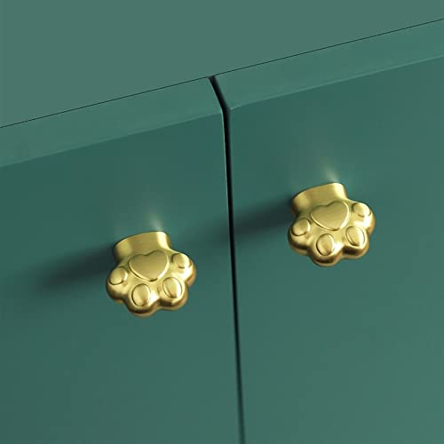 ELTOX Knauf und Griff in Katzenkrallenform, Goldener Griff, Schubladengriff, Schrank, massives Messing, Möbelgriff, verwendet for Haken, 1 Stück