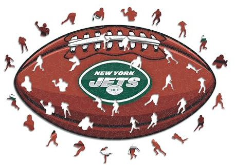 Iconic Puzzles, New York Jets Crest, 100% ökologisch nachhaltiges Holzpuzzle mit offizieller Lizenz, Größe L, 500 Teile