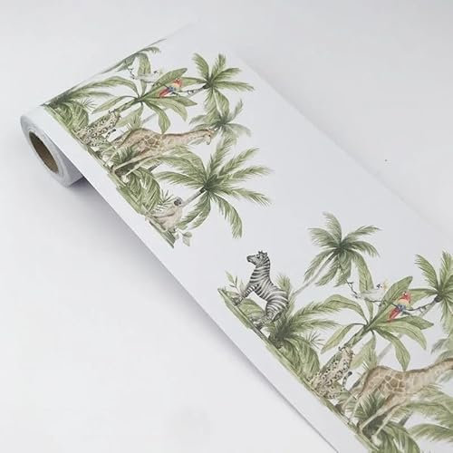 TapetenbordüRe Selbstklebende BordüRe Wand Wohnzimmer Tapeten Fliesenaufkleber Bad Dekoband Selbstklebend grüne Bäume 12cm X 500cm