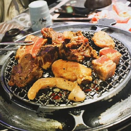 tulkdexi 304 Edelstahl Rundes Grillgitter, Grillrost rund, Edelstahl Rund für Schwenkgrill, Schwenkgrill Rost BBQ Grill Zubehör, Runder Grillrost Aus-Rostfreiem Stahl 18cm