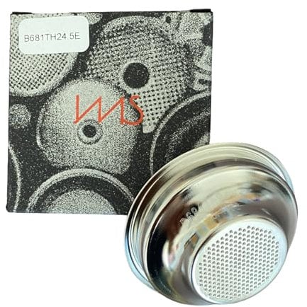 IMS B681TH24.5E | B68 1TH 24.5 E | Competition - Panier filtrant de précision pour porte-filtre de 54 mm | 6-9 g | 1 tasse d'expresso simple | H24,5 | Acier inoxydable | Fabriqué en Italie