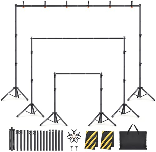 Eocnrhe Hintergrundständer für Partys, 6 Breiten erhältlich, Hintergrundständer, 3 x 2,3 m, verstellbarer Ständer, Hintergrundständer, Fotohintergrund, Fotohintergrund, Ständer für Portrait,