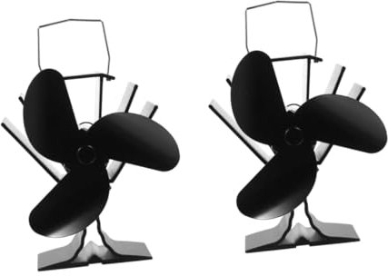 ULDIGI 2stücke Thermischer Kaminventilator Mit Flügeln Effiziente Wärmeverteilung Für Holzöfen Und Pelletöfen Leiser Betrieb Erhöht Die Raumtemperatur Durch Natürliche