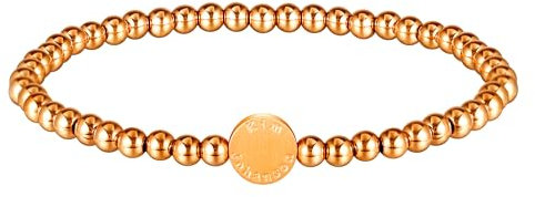 KIM JOHANSON® Edelstahl Damen Beads Armband in Silber, Gold & Roségold | Perlenarmband mit 4mm Kugeln | Wasserfest | Boho Schmuck | Elastisches Kugelarmband | Multi Layer Armkette | Inkl Schmuckbeutel