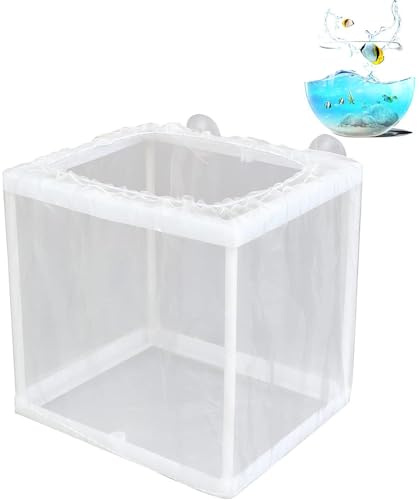 Fischzucht-Gärtnerei – Aquarium-Netz-Züchterbox, Jugendnetz, Saugnapf-Bruterie für Fischbraten, perfekt für Guppy-Garnelen, sichere Isolierung und Fischbruttrennung in Aquarien, einfache Einrichtung