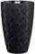 B2C Round Tall Plant Pot Elegant Large Flower Indoor Outdoor Garden Planters Flow High 5 Colours Wave Plastic Textured With insert (Black, H58cm x D38.5 cm)