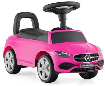 DREAMADE Kinder Rutschauto, Mercedes-Benz Lizenziertes Rutscherfahrzeug mit Hupe, Motorengeräuschen, Stauraum & Kippschutz, Kinderfahrzeug für Jungen & Mädchen ab 1 Jahr (Rosa)