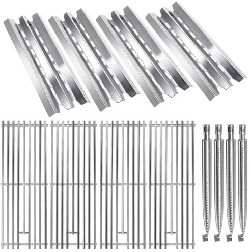 Hiorucet Grillteile für Broil King 4-Brenner 9221-64, Baron 440, Baron 420, 9221-67, Baron 490, 9225-54, 3-Brenner Baron 320, 9221-54, 9221-57, 9211-54, 9215-54, Grillroste, Brenner, Heizplatten