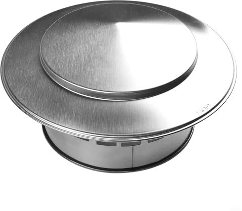 Chapeau de cheminée en acier inoxydable pour conduits de ventilation, cheminées et hottes d'extraction d'air (160 mm)
