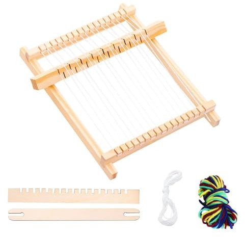 Kznifmk Webstuhl-Set, Kleines Webstuhl-Set, DIY-Handstrick-Webmaschine für Webbrett-, Wandteppiche, Erwachsene, Anfänger