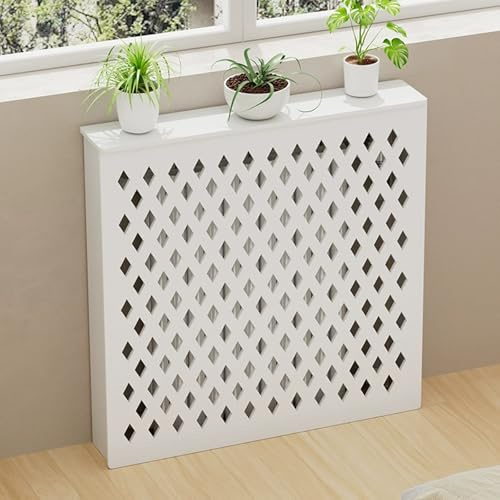 LYUCAYHQ Cache-radiateur Décoratif, Cache Radiateur pour Armoire D'entrée, Design Creux en Grille Diamantée, Efficace Thermiquement, pour Cuisine, Bureau, Salle de Bain(70x70x15cm/28x28x6in)