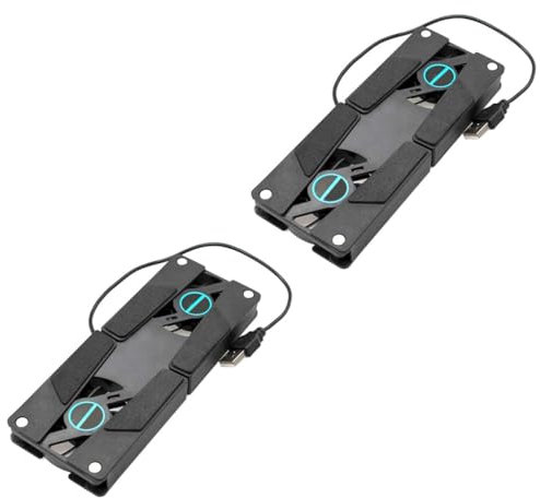 LABRIMP 2 Piezas Base de Refrigeración para Laptop con Ventilador Doble Soporte Antideslizante para de Juego y Computadoras Portátiles Enfriador USB Ruido